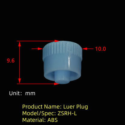 Luer Lock Plug ZSRH-L Blue Stopper Cap Standard Luer Lock Connection Medical Laboratory Use
