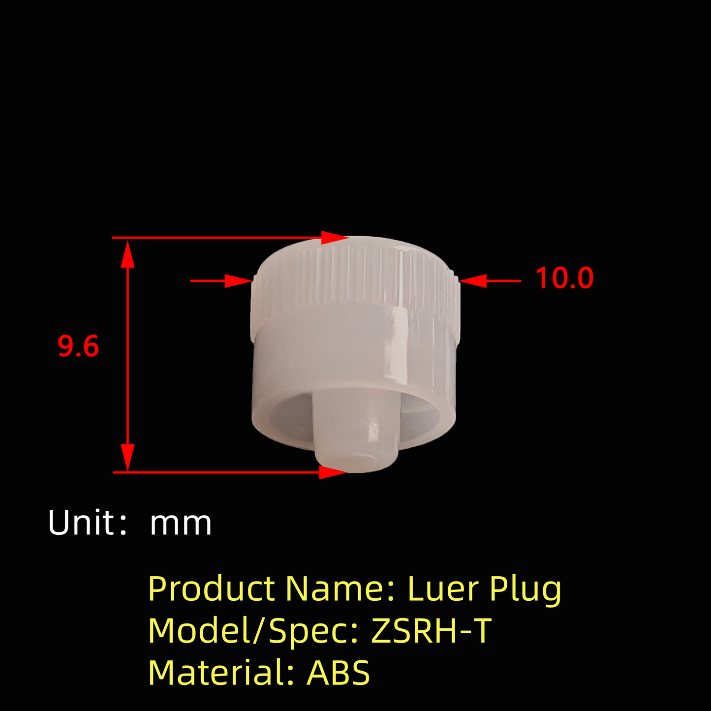 Luer Lock Plug ZSRH-T Transparent PC Material Stopper Cap for Syringe Infusion System Visual Inspection
