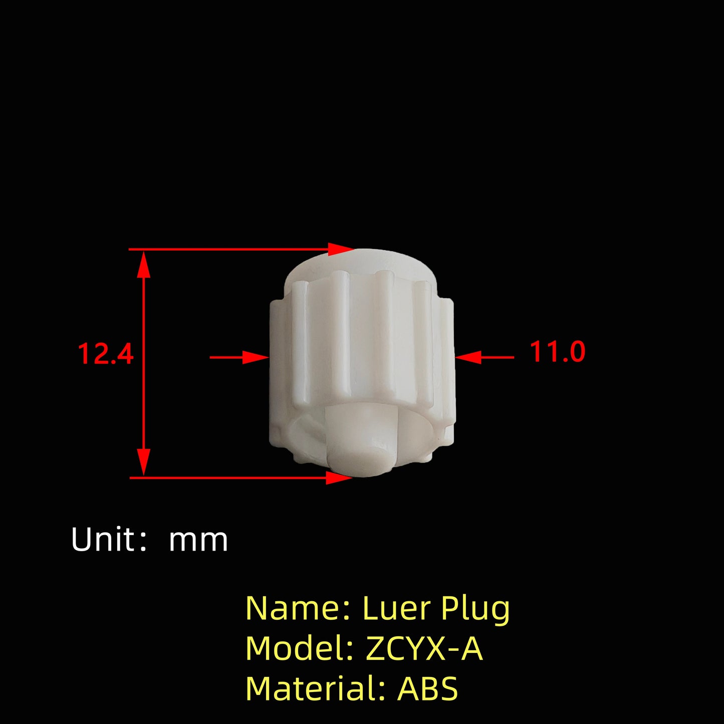 Luer Lock Plug ZSYX-A White PP Material Stopper Cap Chemical Resistant Sealing for Fluid Systems
