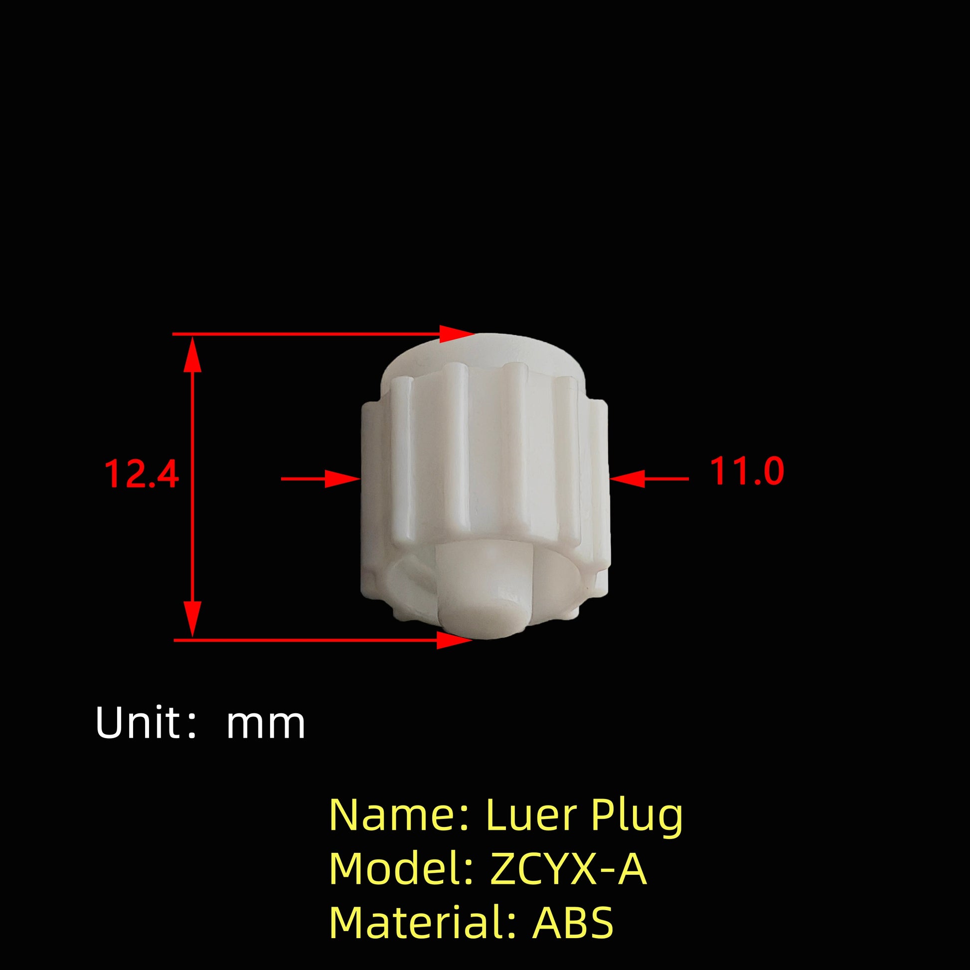 Luer Lock Plug ZSYX-A White PP Material Stopper Cap Chemical Resistant Sealing for Fluid Systems
