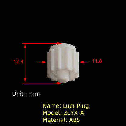 Luer Lock Plug ZSYX-A White PP Material Stopper Cap Chemical Resistant Sealing for Fluid Systems
