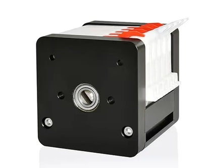 MC4X multi-channel peristaltic pump head with black front plate and white housing
