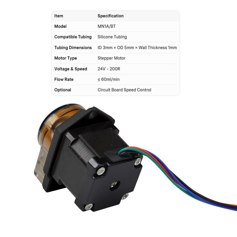 MN1A Compact Peristaltic Pump | Low-Pulse Precision Fluid Transfer, Flow Rate ≤135ml/min