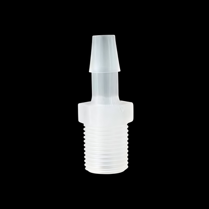 Plastic Threaded Barb Connector | Food-Grade PP 1/8NPT & 1/4NPT Male Thread Straight Pipe Fittings