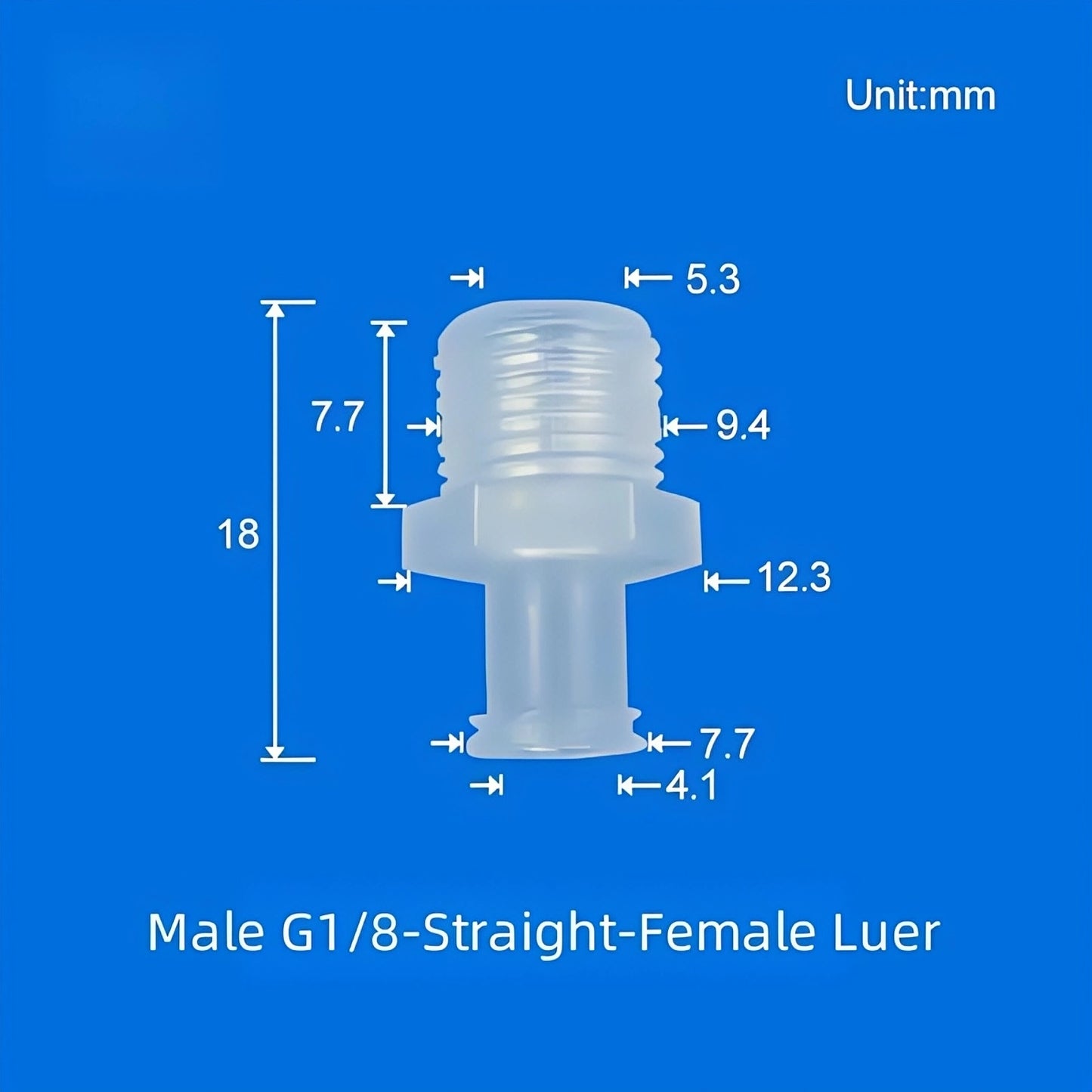 Luer Lock to G1/8 Threaded Elbow Tube Connector - Male/Female PP