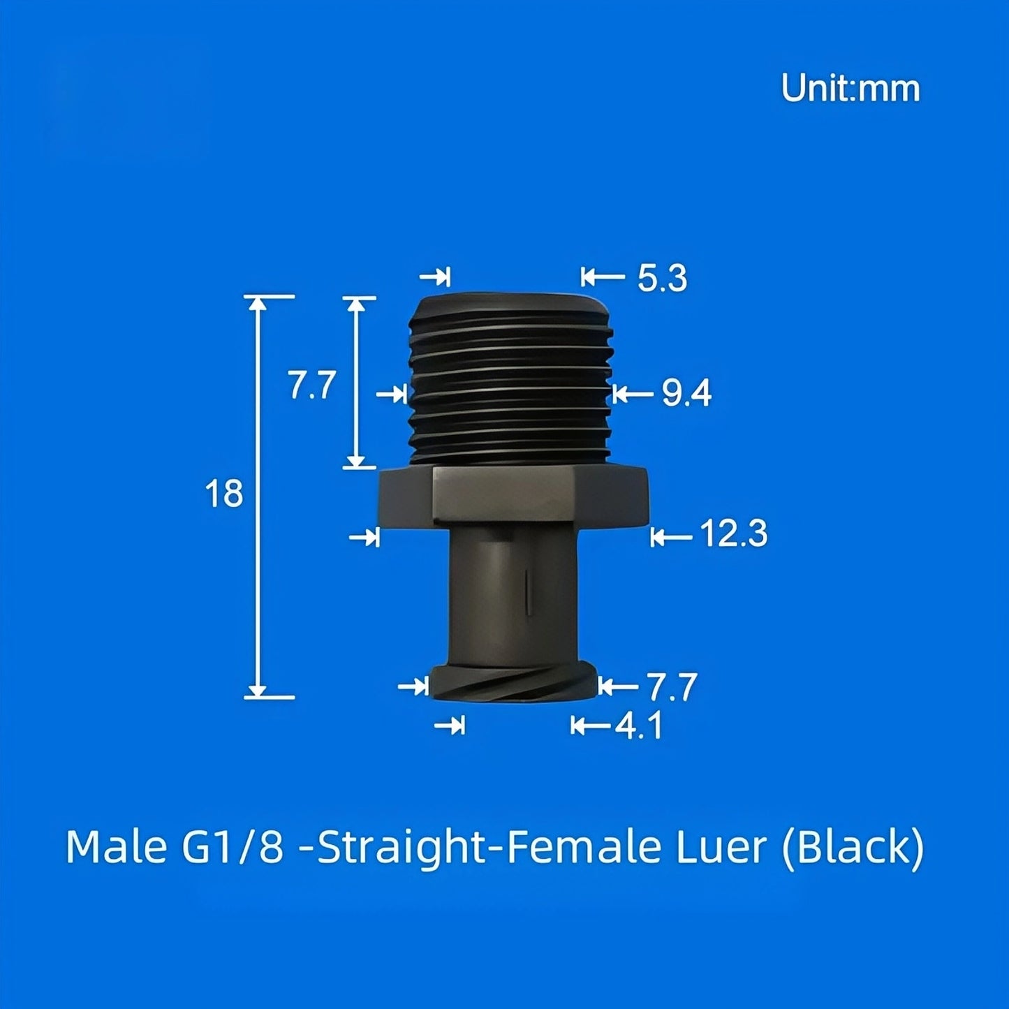 Luer Lock to G1/8 Threaded Elbow Tube Connector - Male/Female PP