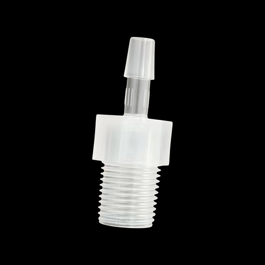 Food Grade PP Straight Hose Barb Connector with 1/8" R Male Thread - Plastic Barb Fitting for Fluid Transfer
