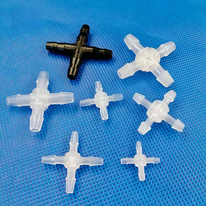 Multi Way F Four, Five,Six,Ten Ports Barb Fittings, Plastic Barbed Connectors 1.6mm 2.4mm 4.mm 4.8mm 5.6mm  6.4mm 8mm