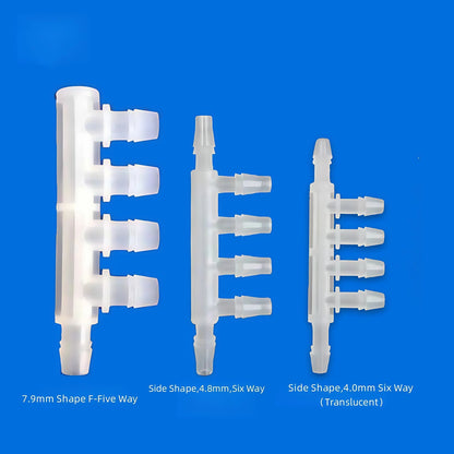 Multi Way F Four, Five,Six,Ten Ports Barb Fittings, Plastic Barbed Connectors 1.6mm 2.4mm 4.mm 4.8mm 5.6mm  6.4mm 8mm