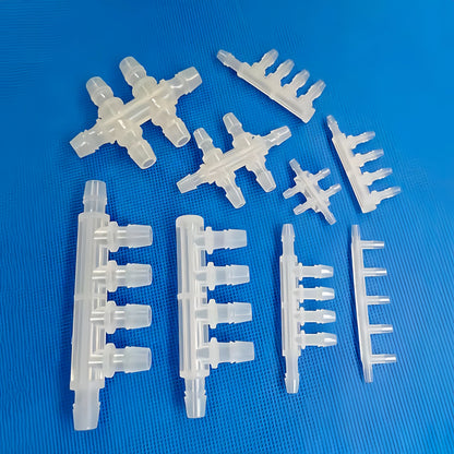 Multi Way F Four, Five,Six,Ten Ports Barb Fittings, Plastic Barbed Connectors 1.6mm 2.4mm 4.mm 4.8mm 5.6mm  6.4mm 8mm