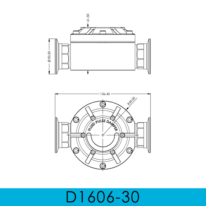 D1606-30 Diaphragm Pump Pulse Damper Diaphragm Type Corrosion-resistant Buffer Tank To Suppress Shaking