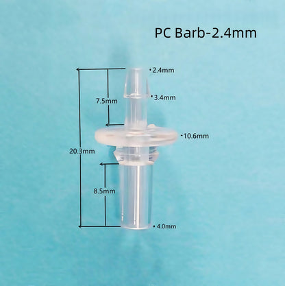Male Luer Slip to Barb Connector, Polycarbonate, for Lab, Food & Aquarium