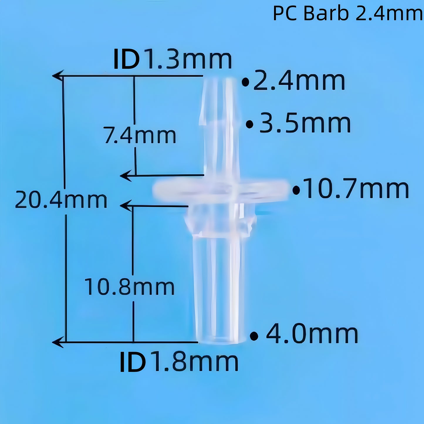 Polycarbonate Male Luer Slip to Barb Connector – Secure Tubing Connector for Lab, Food, and Aquarium Applications
