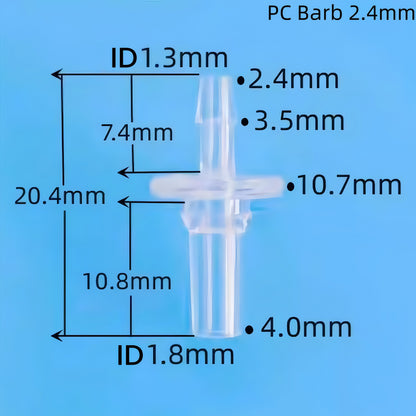 Polycarbonate Male Luer Slip to Barb Connector – Secure Tubing Connector for Lab, Food, and Aquarium Applications