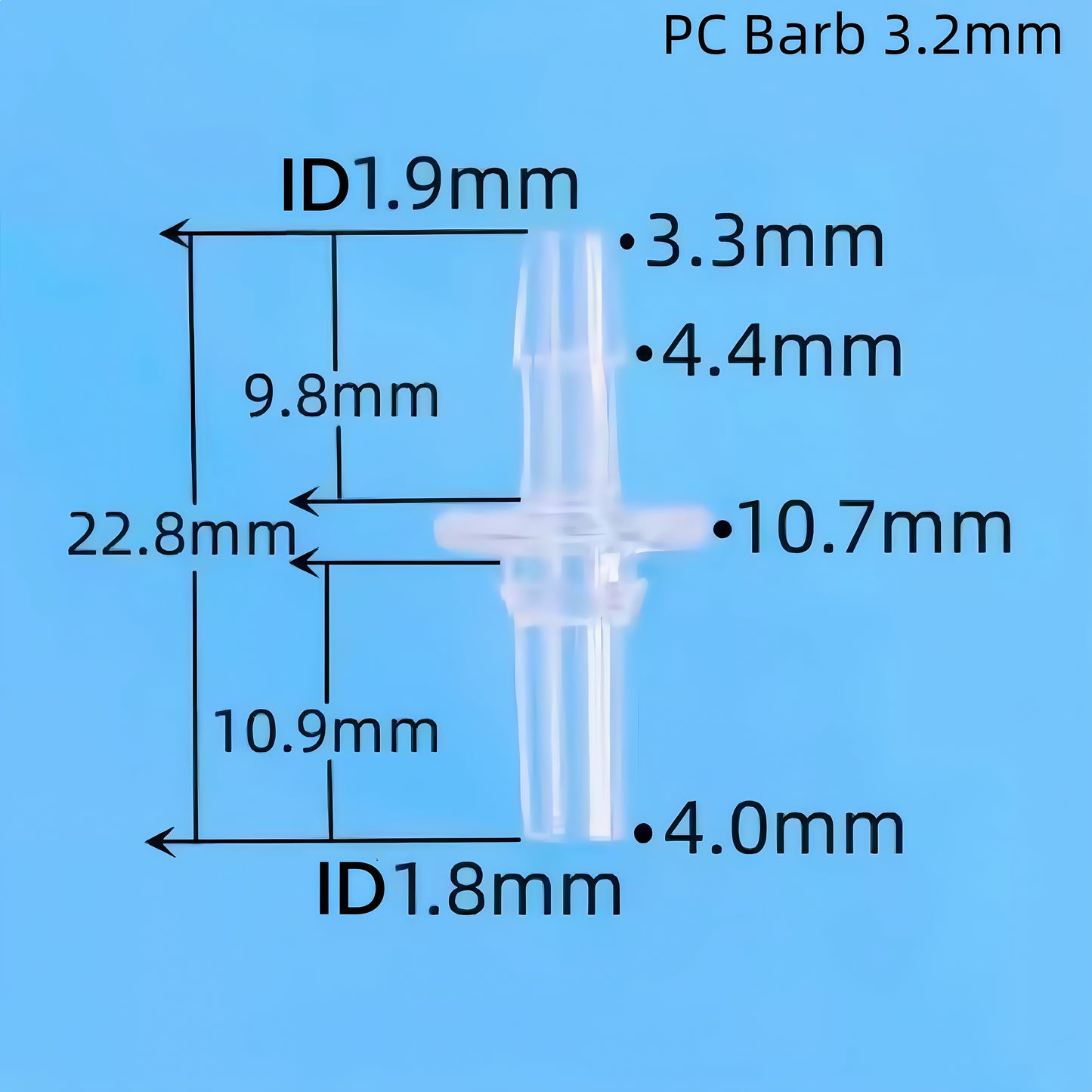 Polycarbonate Male Luer Slip to Barb Connector – Secure Tubing Connector for Lab, Food, and Aquarium Applications
