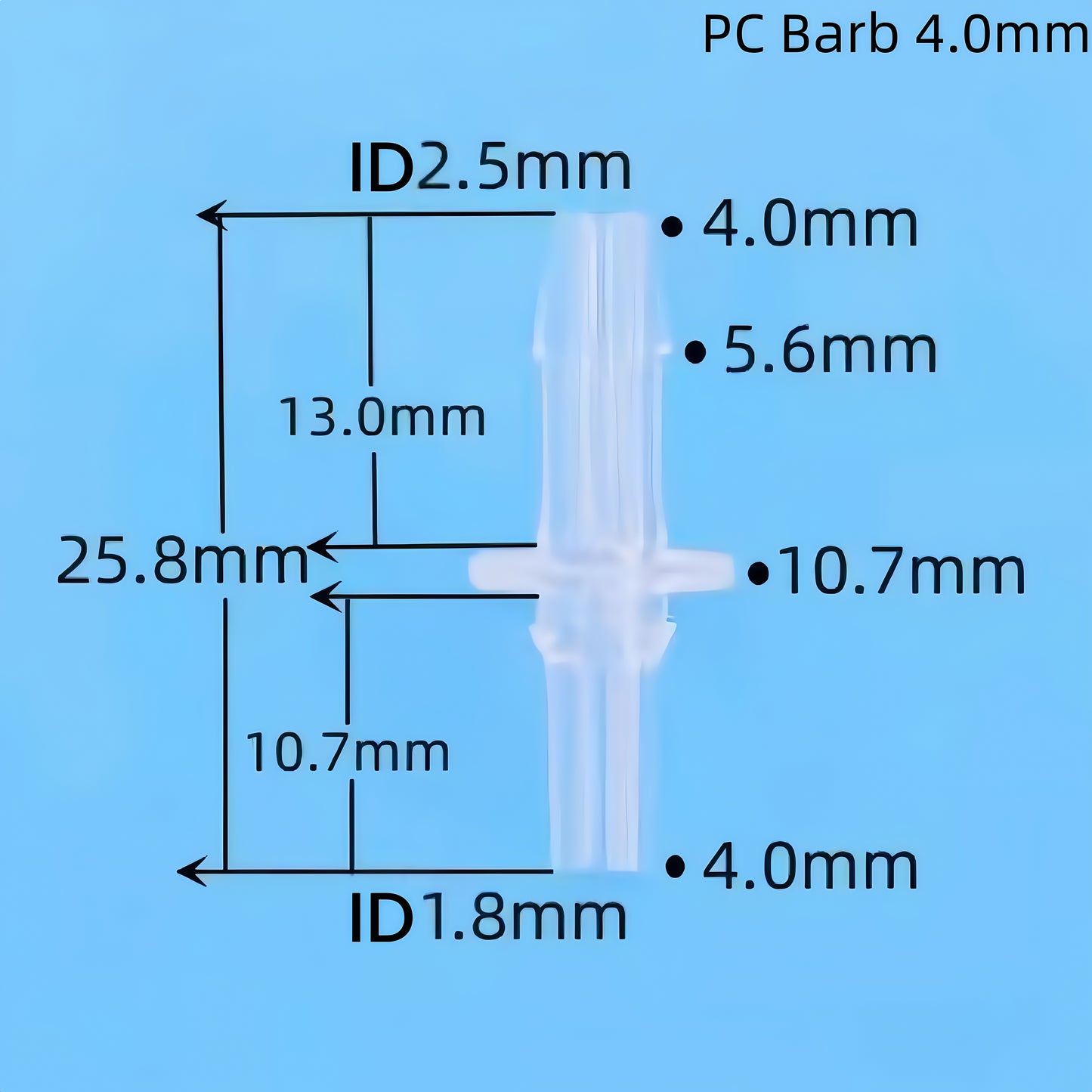 Polycarbonate Male Luer Slip to Barb Connector – Secure Tubing Connector for Lab, Food, and Aquarium Applications
