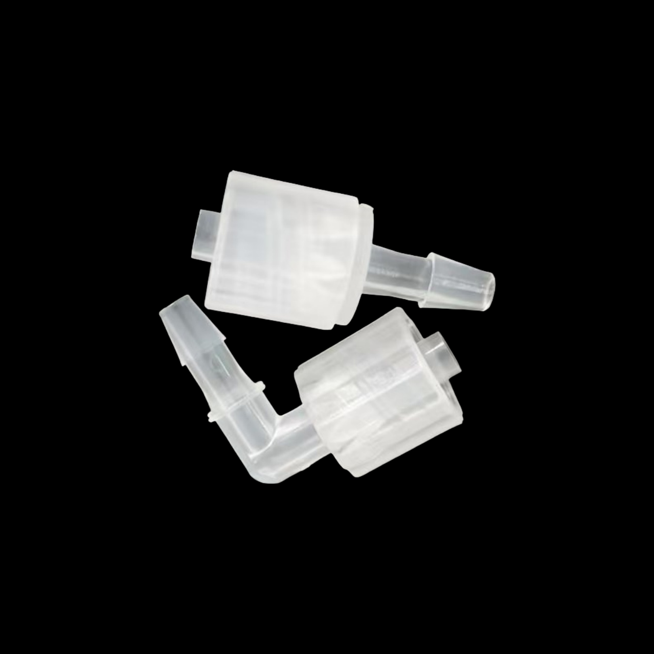 PP Swivel Rotating Male Luer Lock Connector – Straight and Right-Angle, Movable Fluidic Fitting
