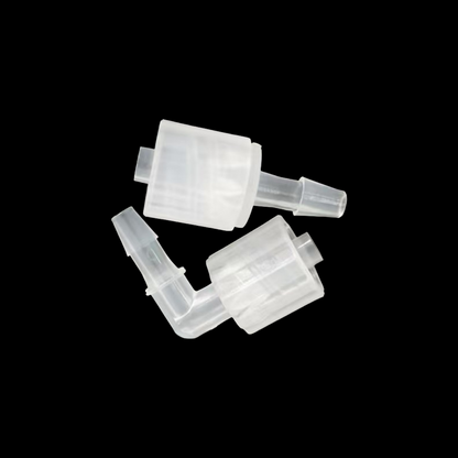 PP Swivel Rotating Male Luer Lock Connector – Straight and Right-Angle, Movable Fluidic Fitting
