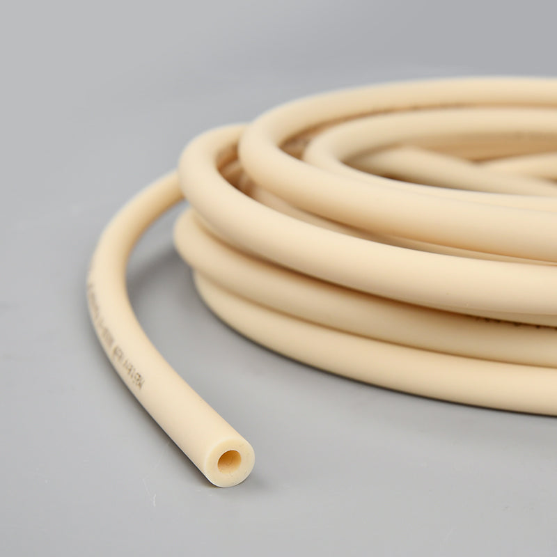 PharMed BPT Flexible Peristaltic Pump Tubing Close-up Showing Hollow Cross-Section Cream Color High-Performance Fluid Transfer Tube
