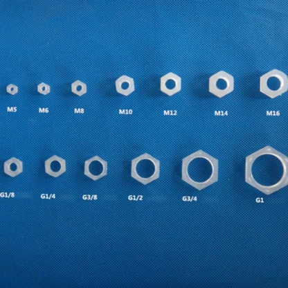 Wholesale PP Plastic Hex Nuts Size Chart M5 M6 M8 M10 M12 M14 M16 G1/8 G1/4 G3/8 G1/2 G3/4 G1 - High Strength Insulation Polypropylene Screw Nuts
