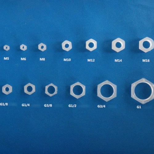 Wholesale PP Plastic Hex Nuts Size Chart M5 M6 M8 M10 M12 M14 M16 G1/8 G1/4 G3/8 G1/2 G3/4 G1 - High Strength Insulation Polypropylene Screw Nuts
