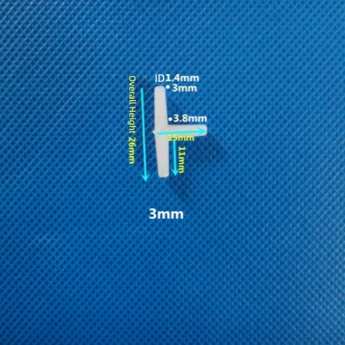 Plastic T-Shape 3-Way Barb Tee Connector Equal Diameter Hose Fitting with Dimension Diagram

