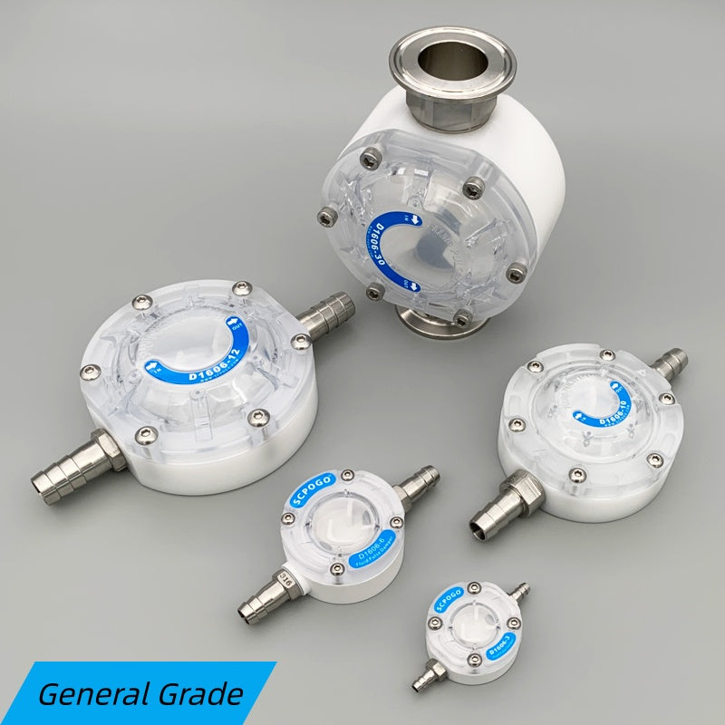 Blue HPLC Pulse Dampeners - Batch Display of OEM Custom Flow Stabilizers
