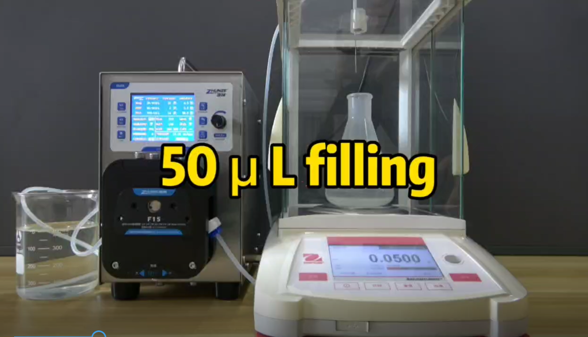 Charger la vidéo : High precision peristaltic pump head with fine tuning function high precision filling video