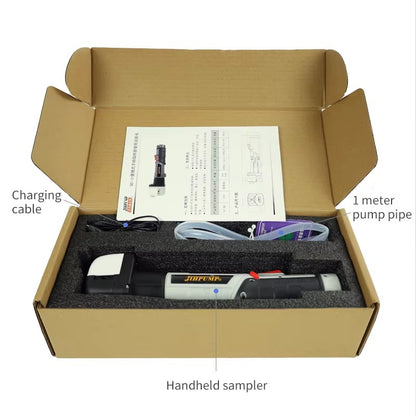 SC-III Handheld Liquid Sampler Package Contents – Pump Unit, Charging Cable, Silicone Tubing and Accessories
