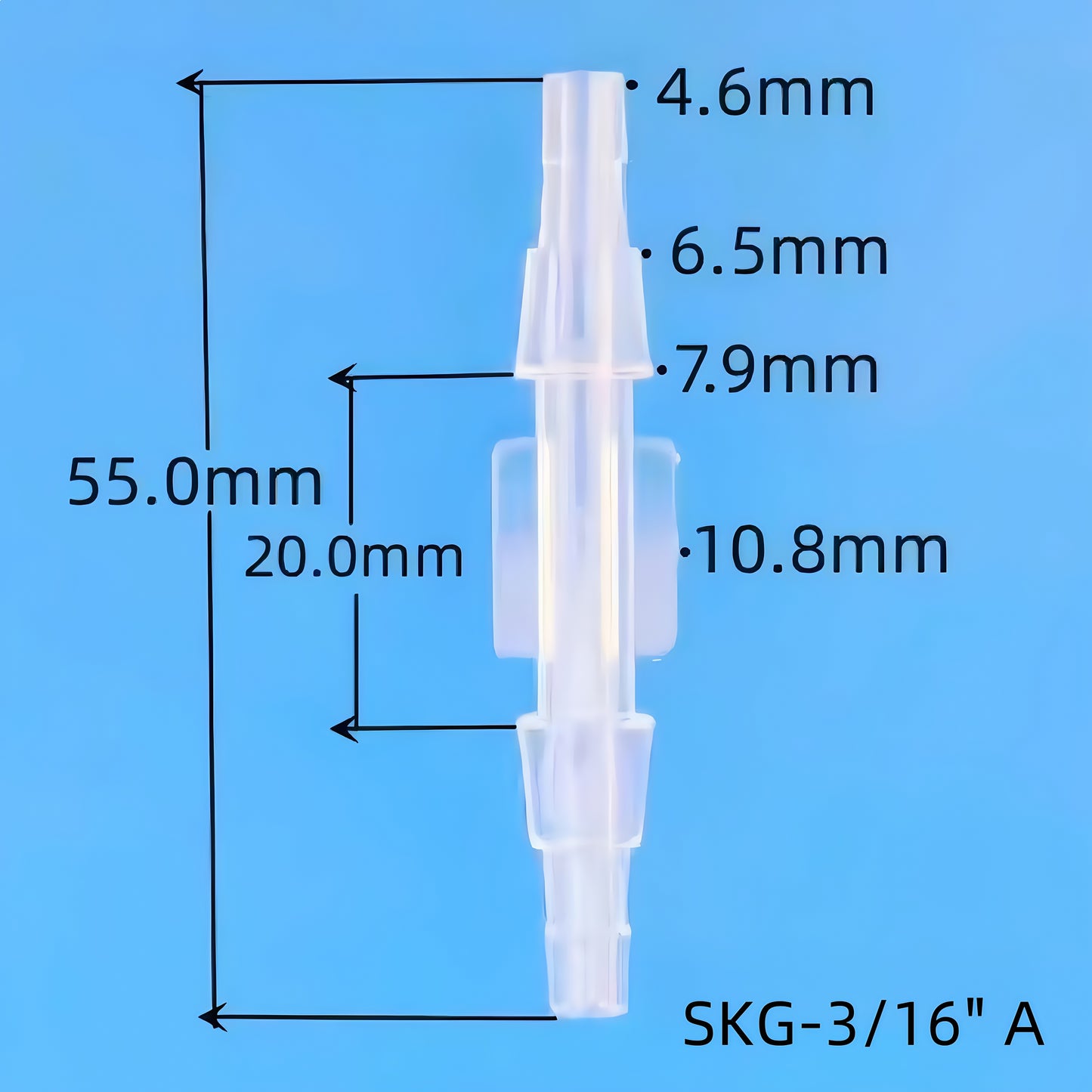 Equal Barb Hose Fittings – Food Grade Plastic Tube Connectors (PP)