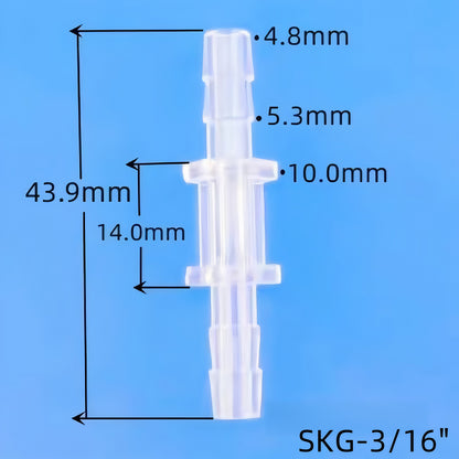 Equal Barb Hose Fittings – Food Grade Plastic Tube Connectors (PP)
