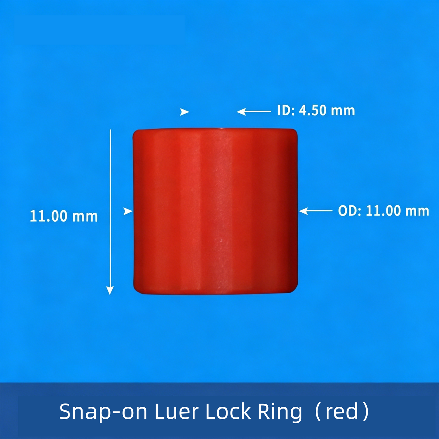 Snap-on Luer Lock Ring Red – Food Grade PP Luer Lock Connector, 120°C Heat Resistant, Leak Proof

