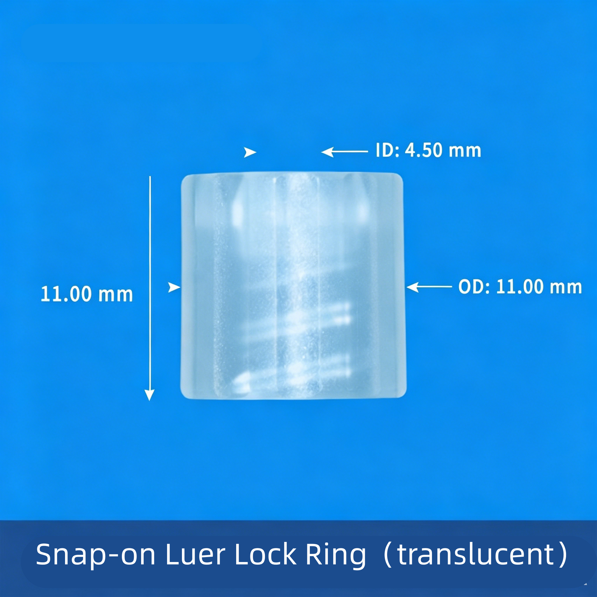 Snap-on Luer Lock Ring Translucent – Food Grade PP Luer Lock Connector, 120°C Heat Resistant, Leak Proof
