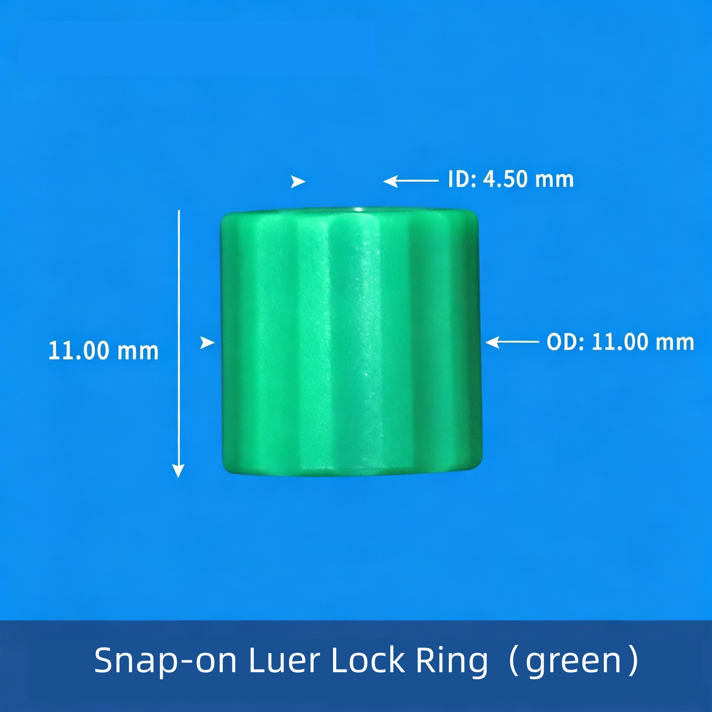 Snap-on Luer Lock Ring Green – Food Grade PP Luer Lock Connector, 120°C Heat Resistant, Leak Proof
