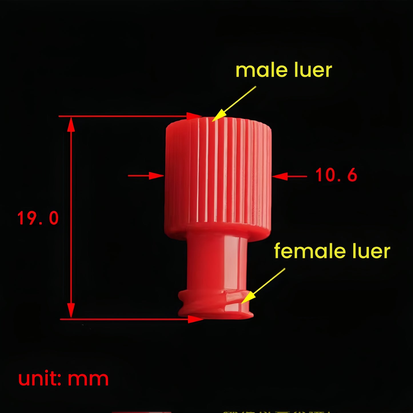 Sterile-Male Luer Lock to Female Luer End Plug for Medical and Laboratory Use - Food-Grade PP, Leak-Proof,Dual-ended