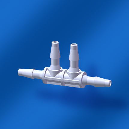Conector de manguera fluídica de plástico PP, accesorios para manguera de cuatro vías, ID de tubería de 6,4mm, 7,9mm, 3,9mm~11,1mm, 9,5mm, 11,1mm