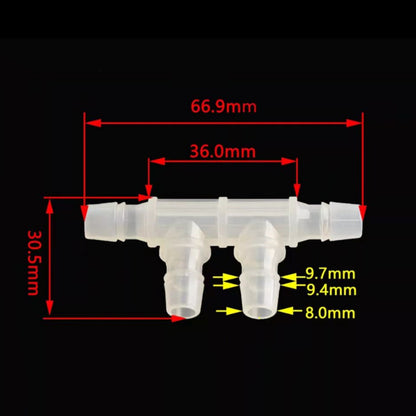 4 Way T-Splitter Union Fitting Pipe Cross Intersection for Tubing ID 6.4mm 7.9mm 3.9mm~11.1mm 9.5mm 11.1mm
