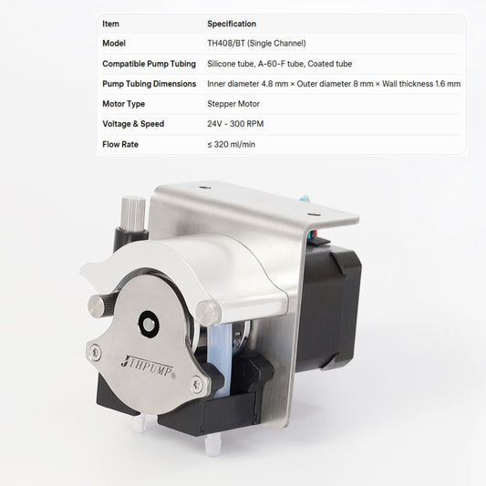TH408 Peristaltic Dosing Pump | Easy-Load Spring | 24V Stepper Motor | Self-Priming