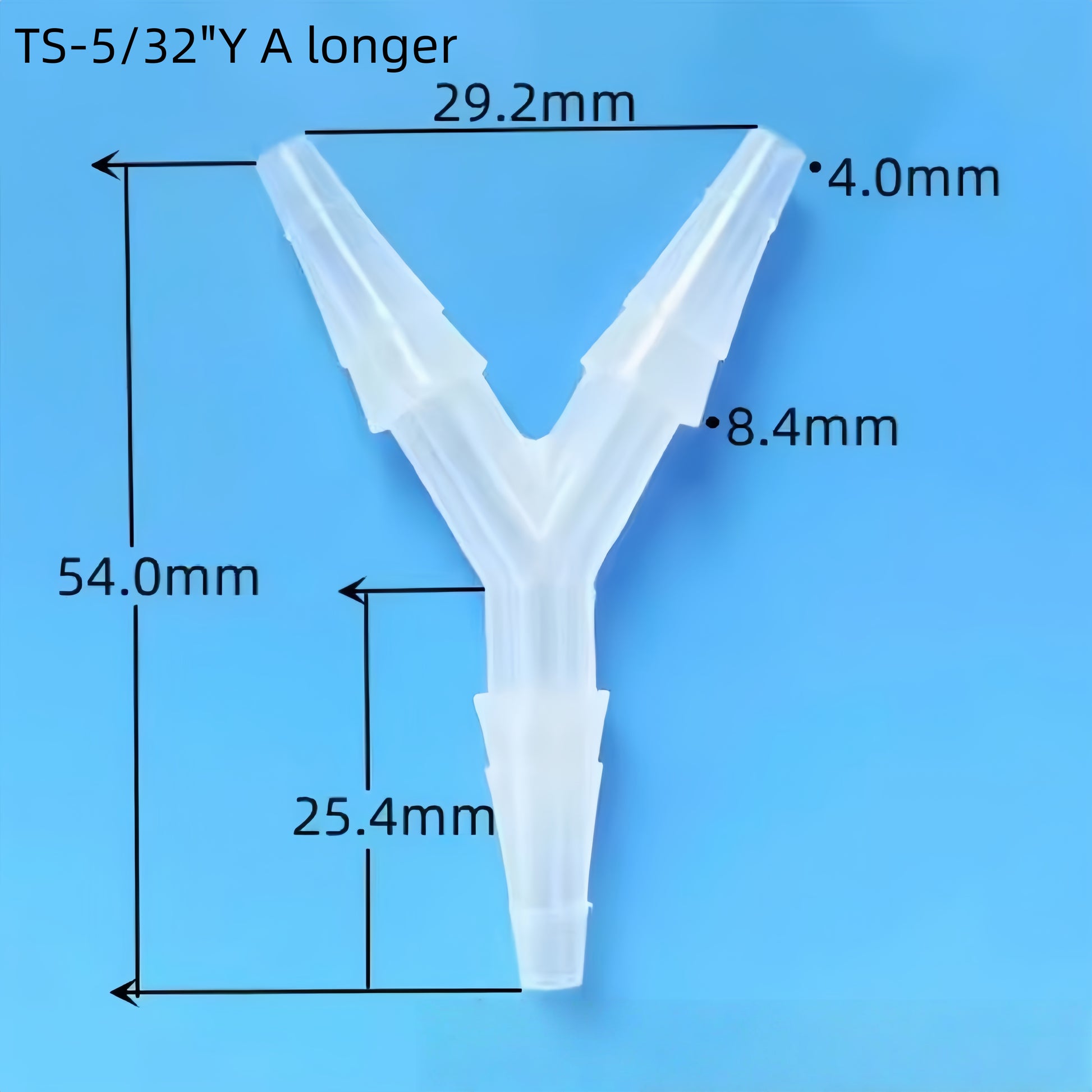 TS-5/32YA Extended Plastic Y Barbed Fittings Three Way Tube Connector - Longer Hose Barb Tee Fitting
