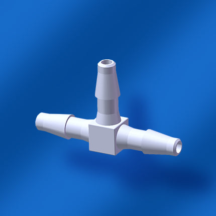 Plastic Equal Diameter T-Shape 3-Way Barb Connector Tee Joint for Hose Tube Fitting - White Polypropylene
