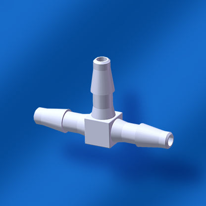 Plastic Equal Diameter T-Shape 3-Way Barb Connector Tee Joint for Hose Tube Fitting - White Polypropylene
