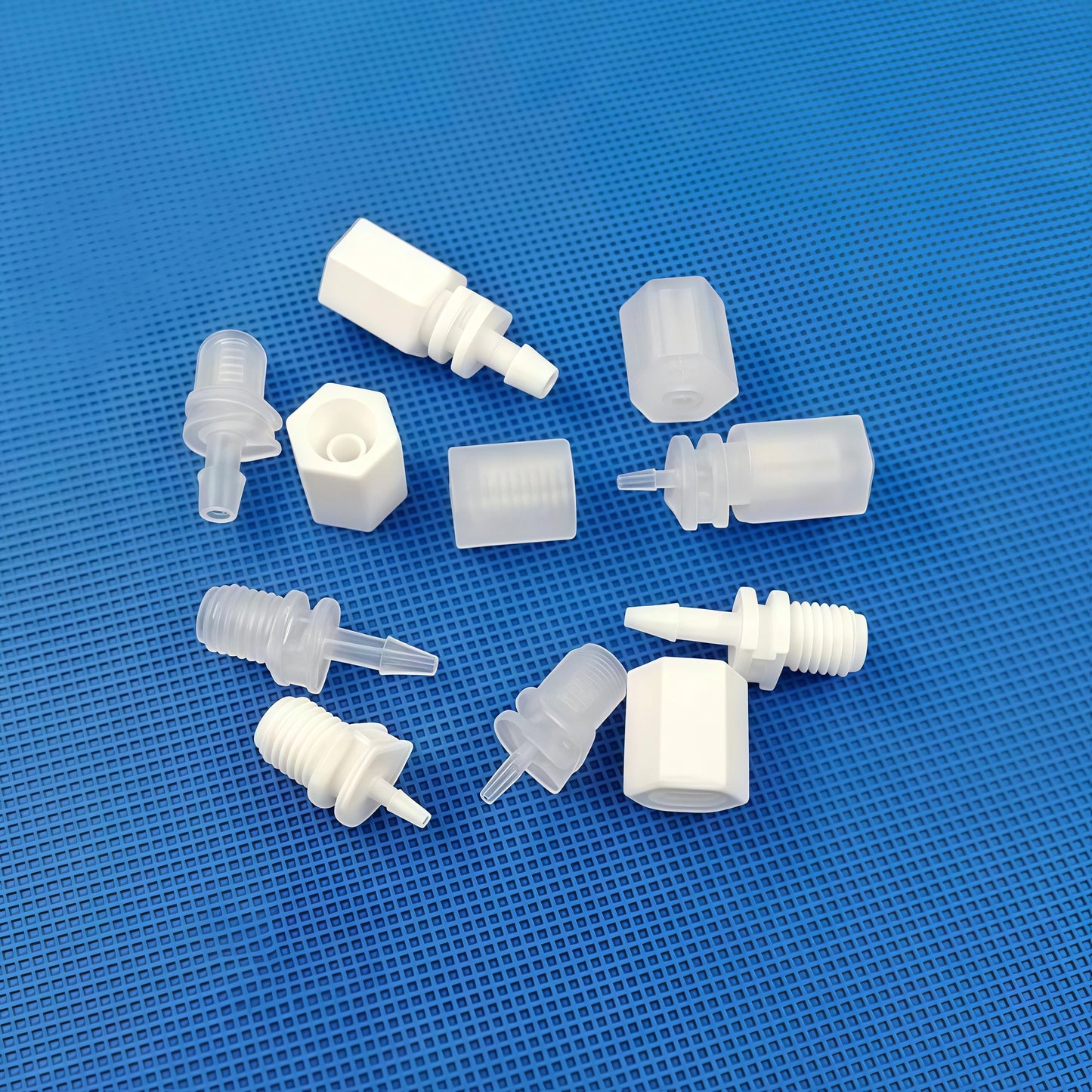Threaded x Barb PP Adapter 1/16-5/32 - PTFE Rigid Tubing Connectors OD 2.5-3.2mm