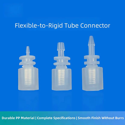 Threaded x Barb PP Adapter 1/16-5/32 - PTFE Rigid Tubing Connectors OD 2.5-3.2mm