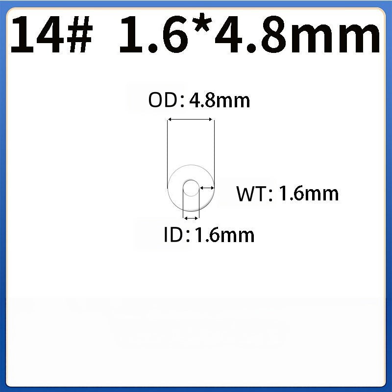 Tygon F-4040-A tubing size diagram for size 14#: 1.6 mm inner diameter, 4.8 mm outer diameter, 1.6 mm wall thickness
