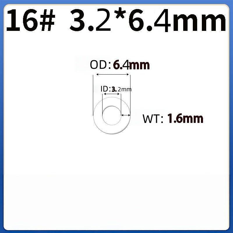 Tygon F-4040-A tubing size diagram for size 16#: 3.2 mm inner diameter, 6.4 mm outer diameter, 1.6 mm wall thickness
