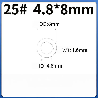 Tygon F-4040-A tubing size diagram for size 25#: 4.8 mm inner diameter, 8 mm outer diameter, 1.6 mm wall thickness
