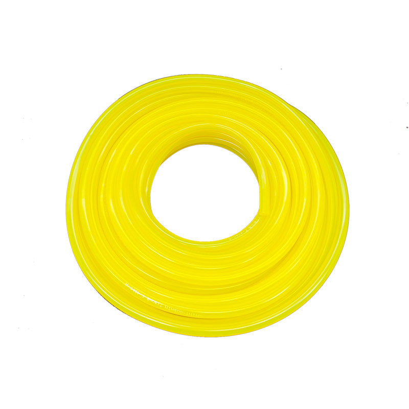 Roll of Tygon F-4040-A translucent yellow fuel tubing, 9.6 mm inner diameter, 12.7 mm outer diameter, 1.6 mm wall thickness
