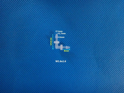 90 Degree Elbow Hose Barb Fitting Translucent PP Plastic L-Shape Tube Connector White Background Product Photo
