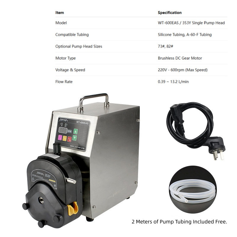WT-600EAS/353Y Industrial Peristaltic Pump – 13.2L/min High Flow Precision Fluid Transfer