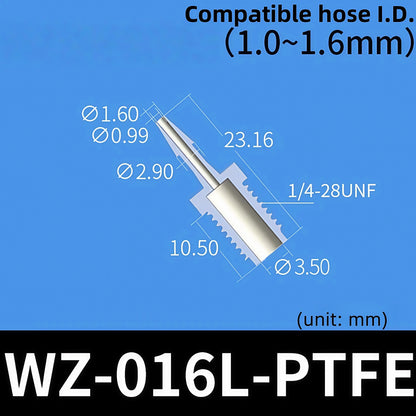 100 pk Thead Barb Adatper with Male Thread UNF 1/4-28 OR M8 M10 Options, Plastic PP